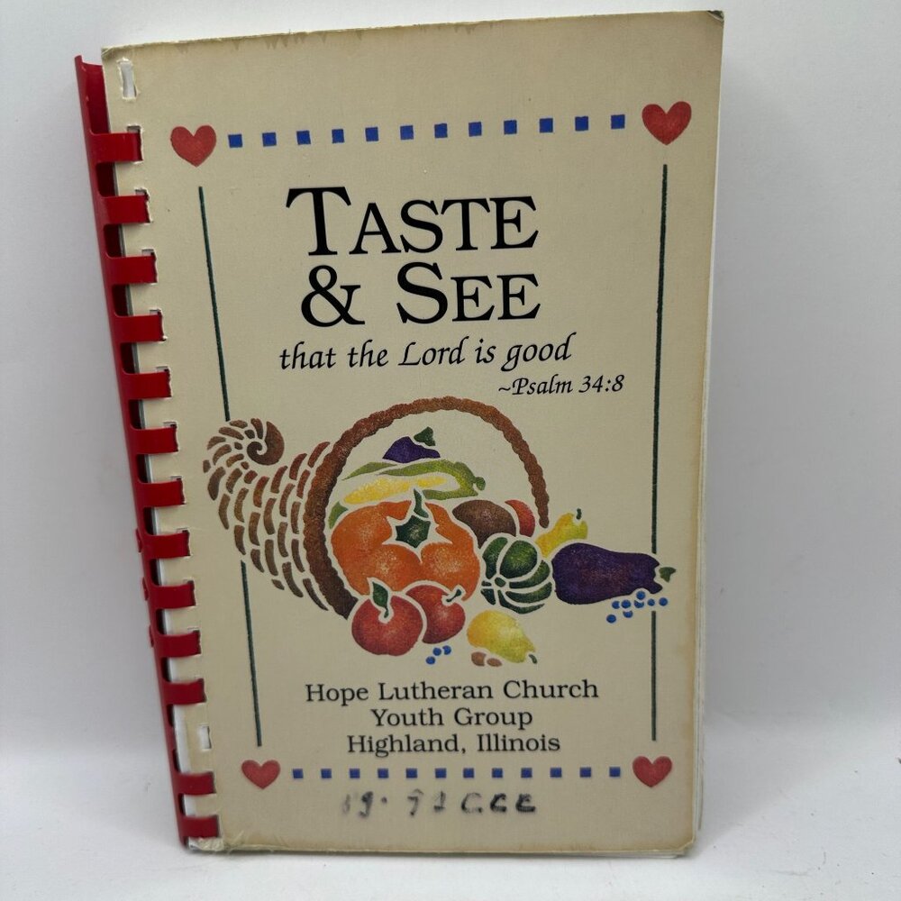 Vintage Taste & See Cook Book By Hope Lutheran Church Youth Group